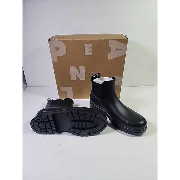 Rain Boots US Womens Size 6.5, Short, Black by PlanOne - Picture 2 of 7